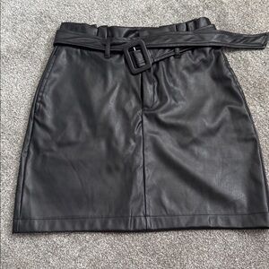 Ci Sono Black Faux Leather Skirt